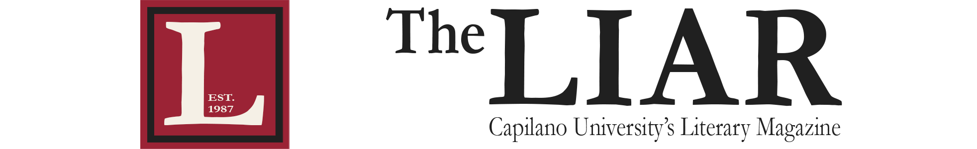 The LIAR website banner Logo with wordmark The LIAR: Capilano University's literary magazine